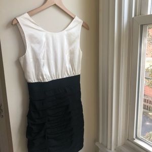 Express pencil skirt style black and white dress